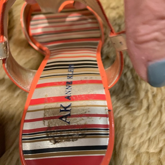 Anne Klein coral sandals with cork heels. EUC. US 7 - Picture 7 of 8